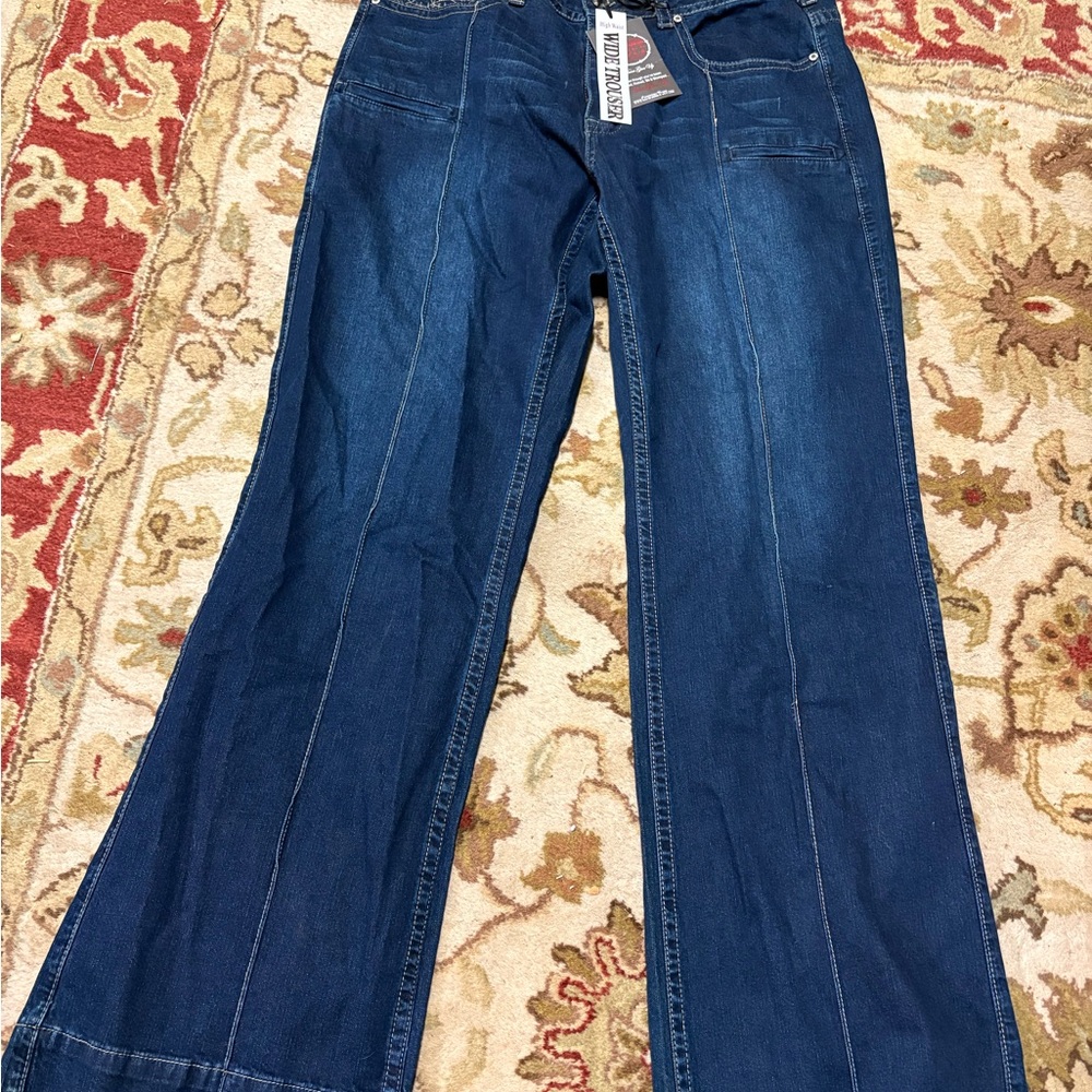 Cowgirl Tuff Indigo Wide Leg Jeans